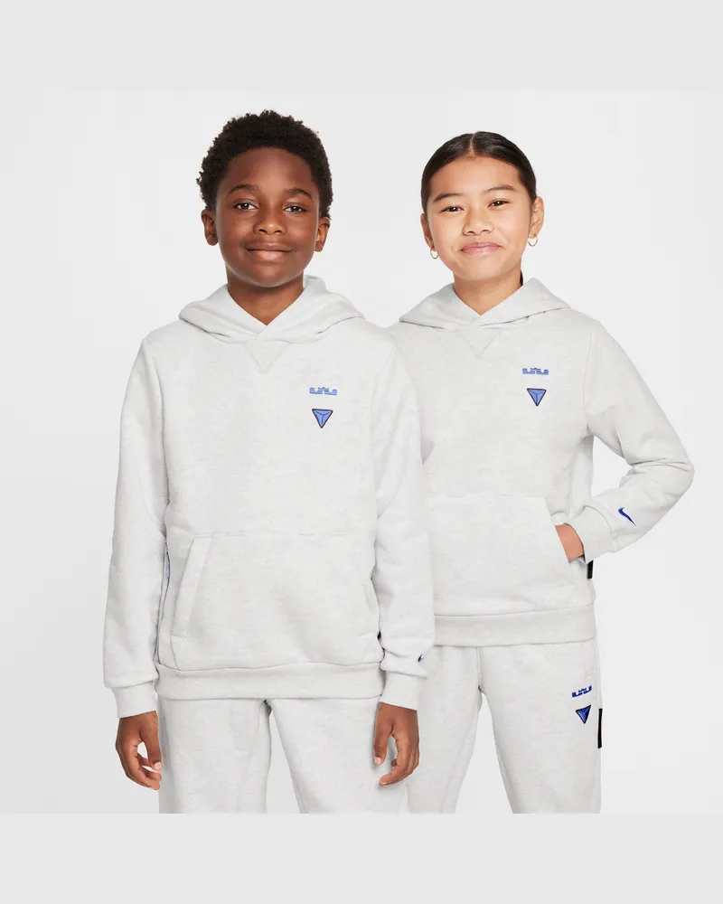 Nike LeBron Standard Issue Basketball-Hoodie mit Dri-FIT-Technologie (ältere Kinder) - Grau Grau