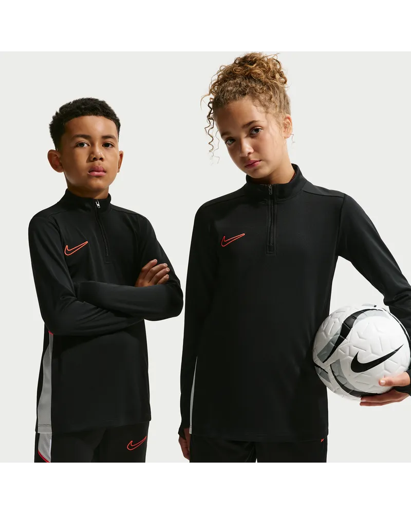 Nike Academy Dri-FIT Fußballtrainings-Longsleeve mit 1/4-Reißverschluss (ältere Kinder) - Schwarz Schwarz
