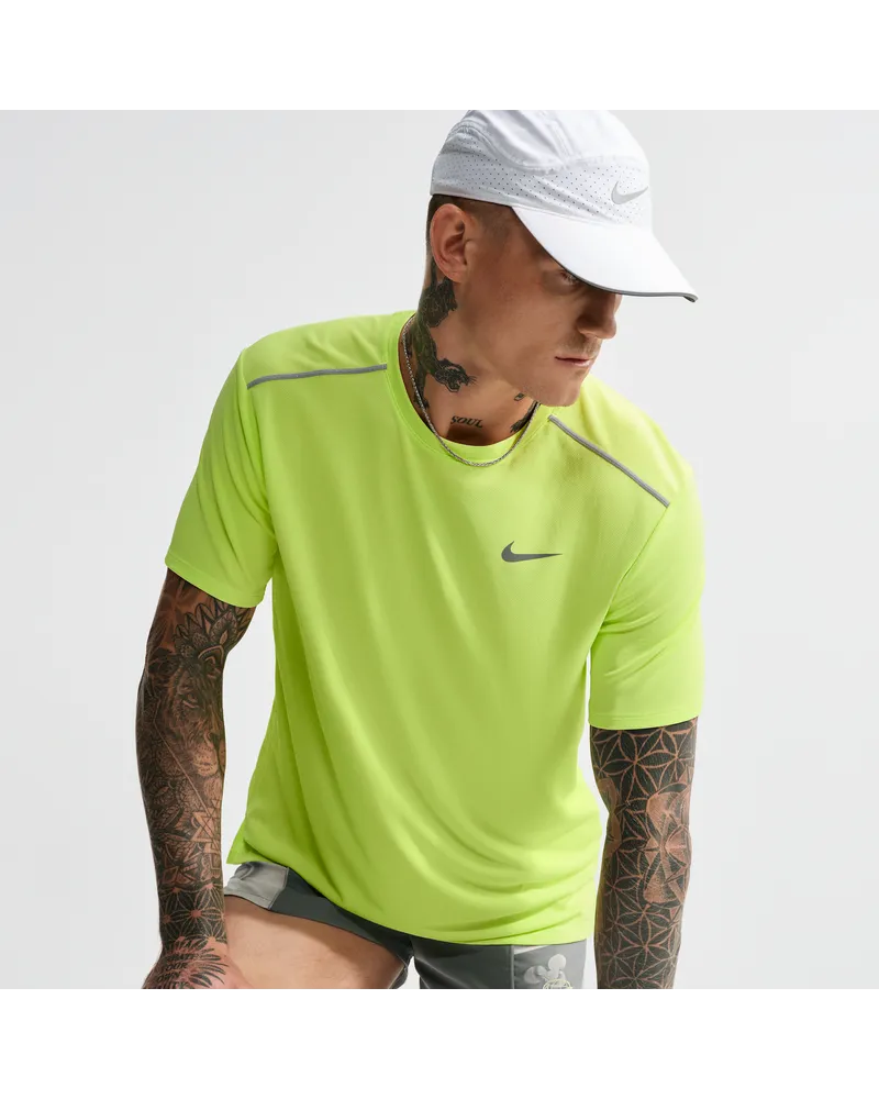 Nike Miler Dri-FIT Kurzarm-Laufoberteil für Herren - Gelb Gelb