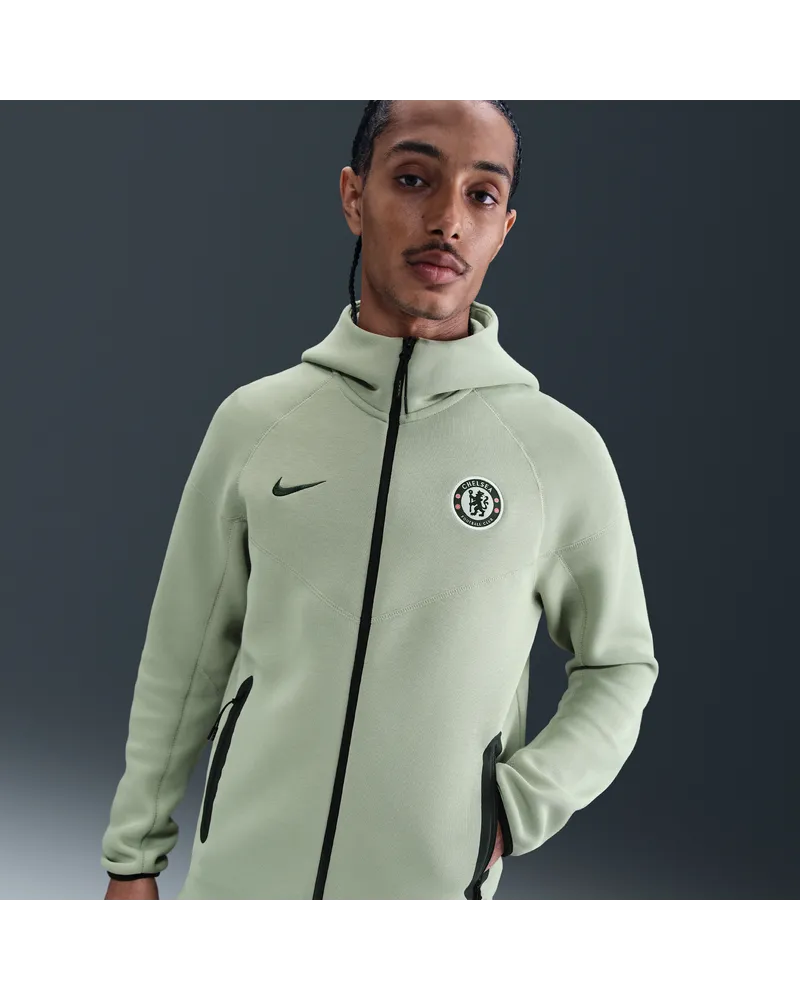 Nike FC Chelsea Tech Windrunner  Fußball-Kapuzenjacke aus Fleece (Herren) - Grün Grün