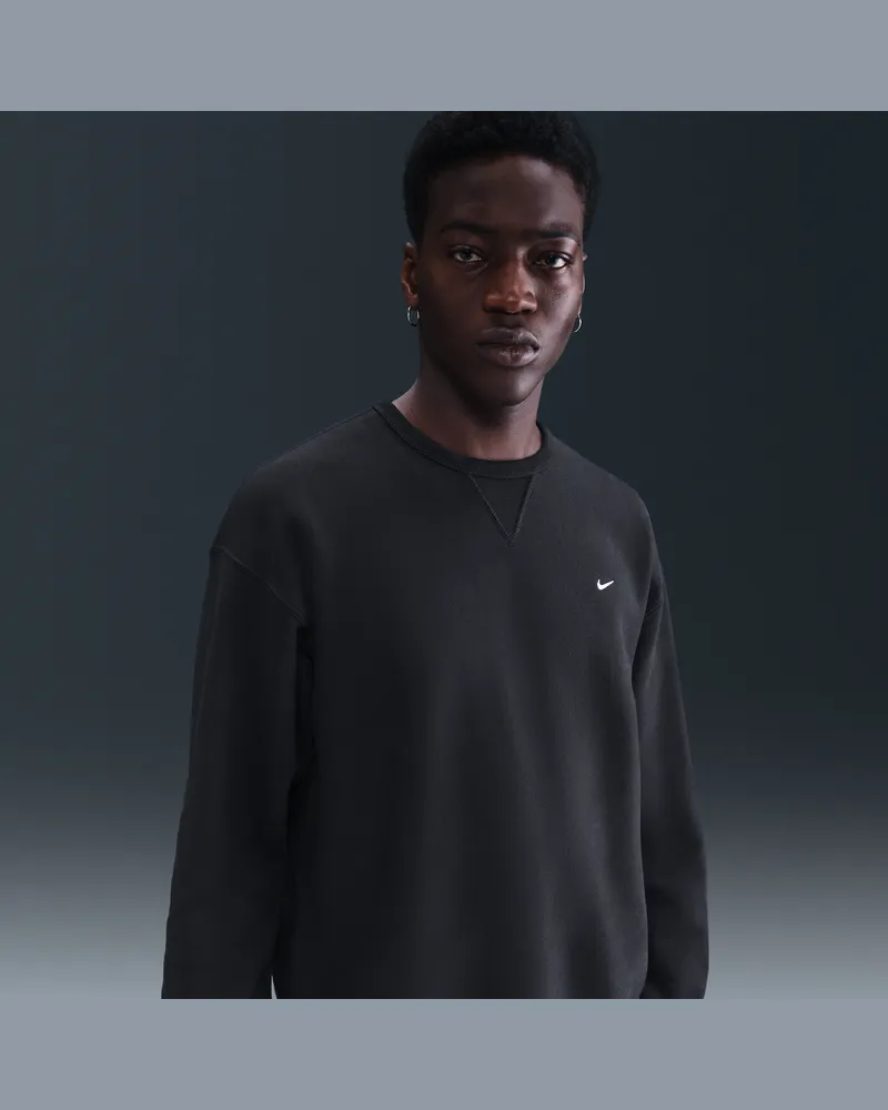Nike Solo Swoosh Fleece-Rundhalsshirt für Herren - Schwarz Schwarz