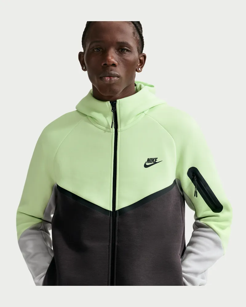 Nike Tech Windrunner-Jacke aus Fleece mit durchgehendem Reißverschluss (Herren) - Grün Grün