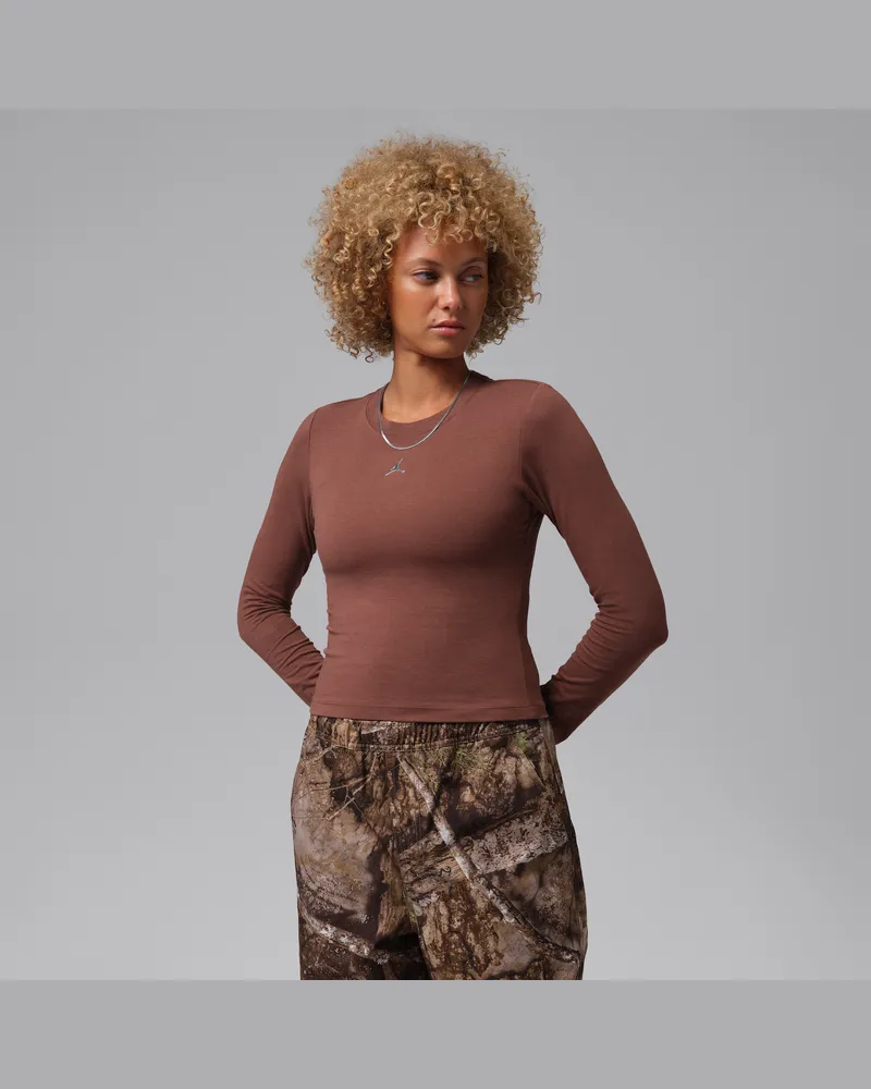 Jordan Brooklyn Essentials Midlayer-Longsleeve (Damen) - Braun Braun