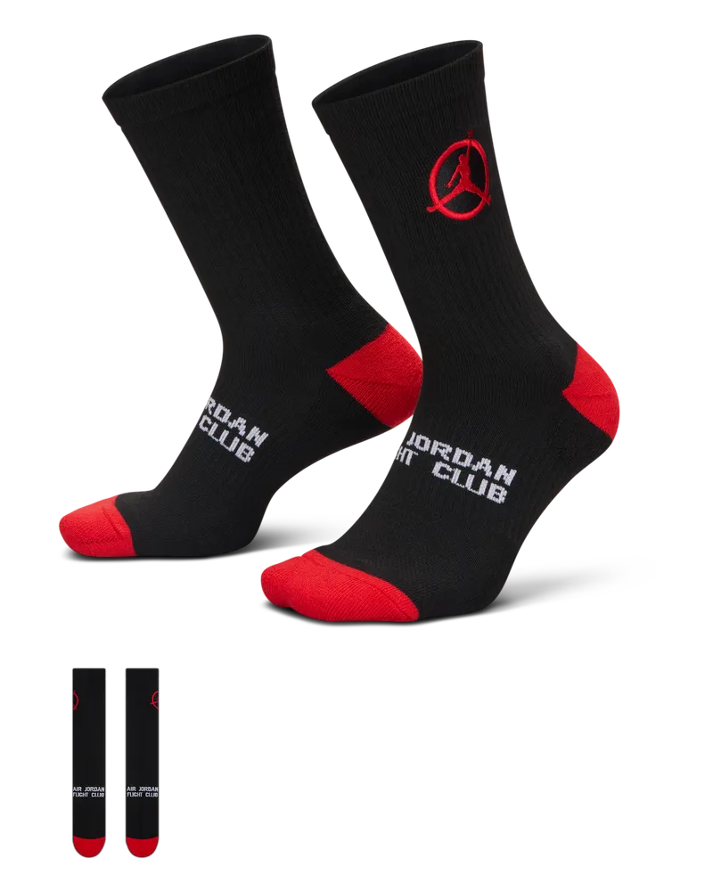 Jordan Flight Club gepolsterte Crew-Socken - Schwarz Schwarz