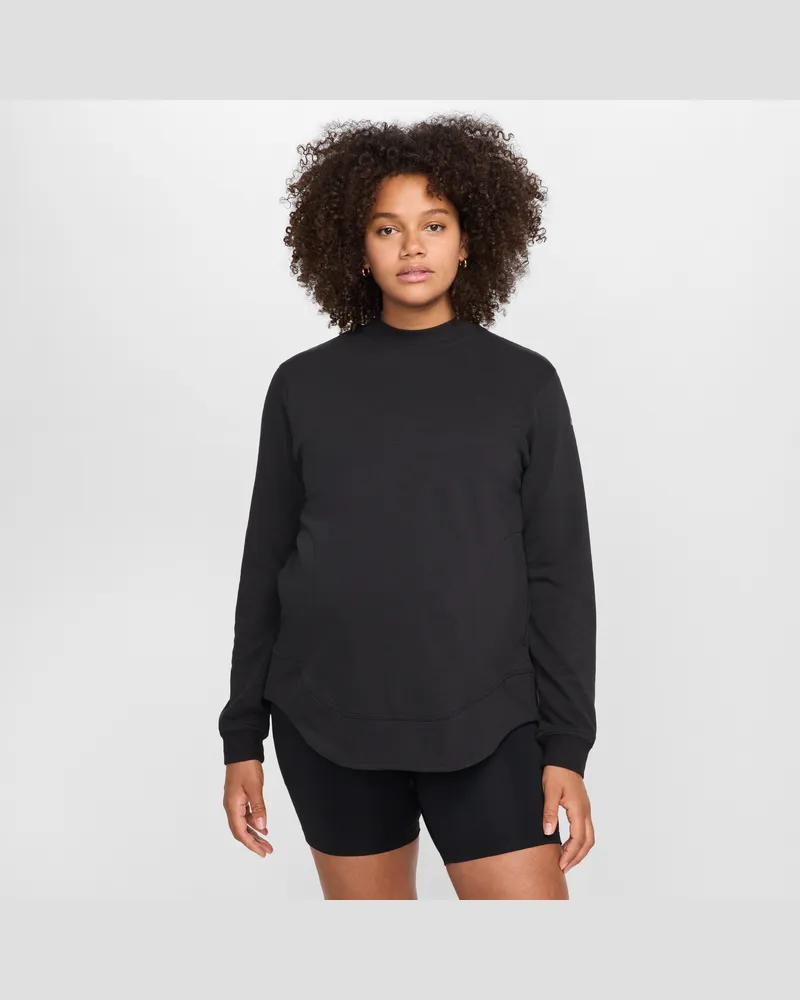 Nike M) One Wende-Pullover aus French Terry (Schwangere und Mütter) - Schwarz Schwarz