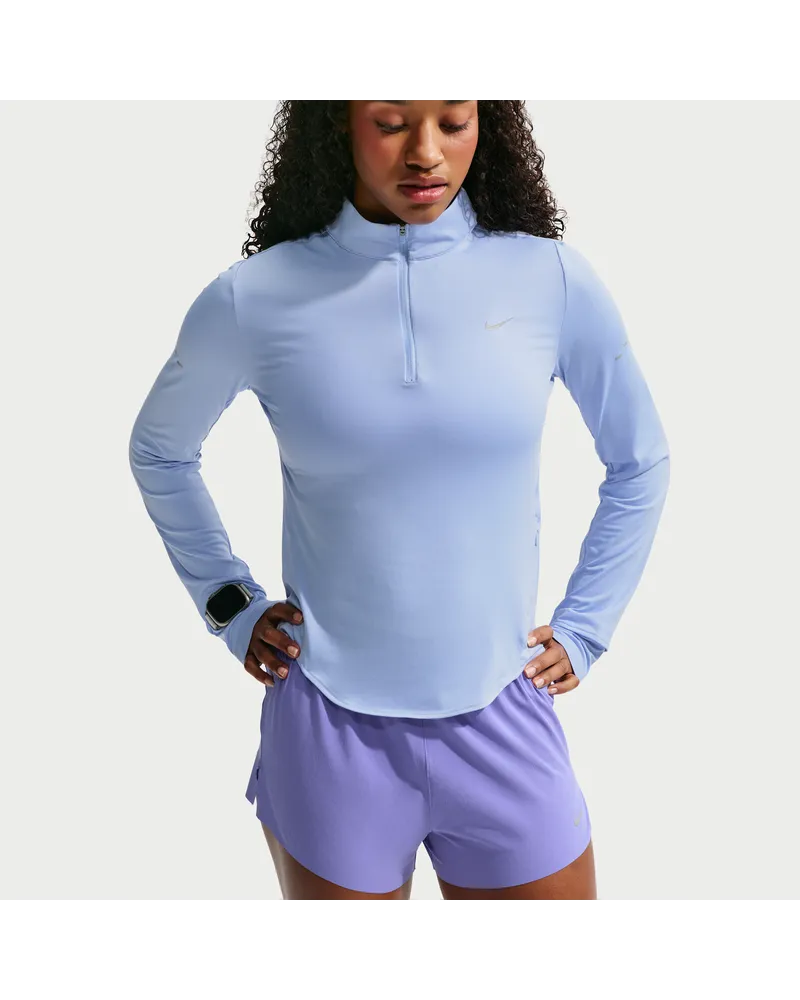 Nike Swift Dri-FIT UV-Laufoberteil mit Viertelreißverschluss (Damen) - Blau Blau