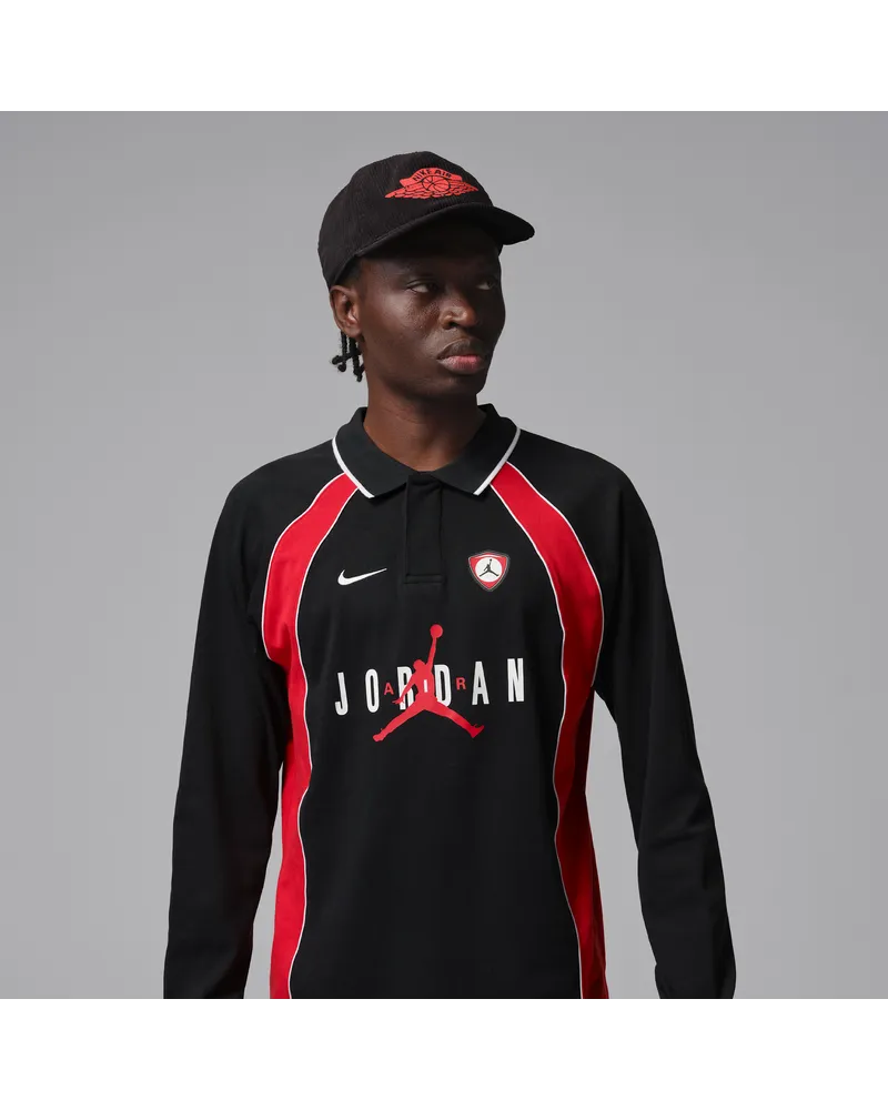Jordan Flight Longsleeve-Poloshirt aus Jersey (Herren) - Schwarz Schwarz