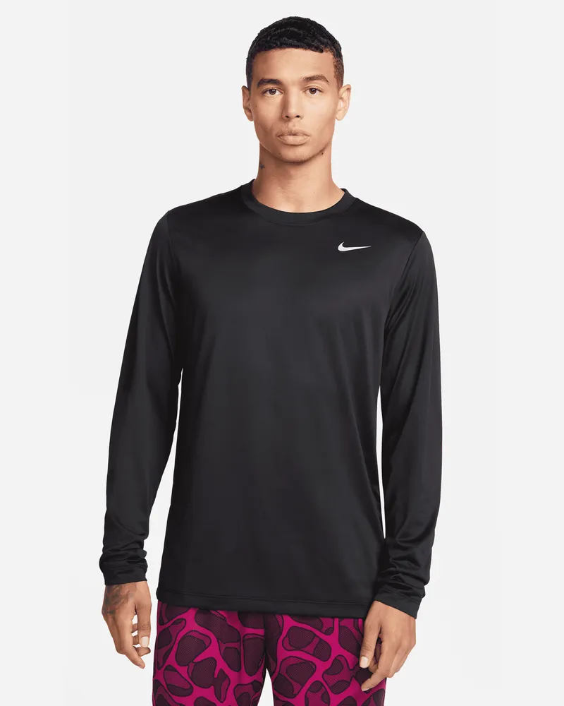 Nike Dri-FIT Legend Fitness-Longsleeve für Herren - Schwarz Schwarz