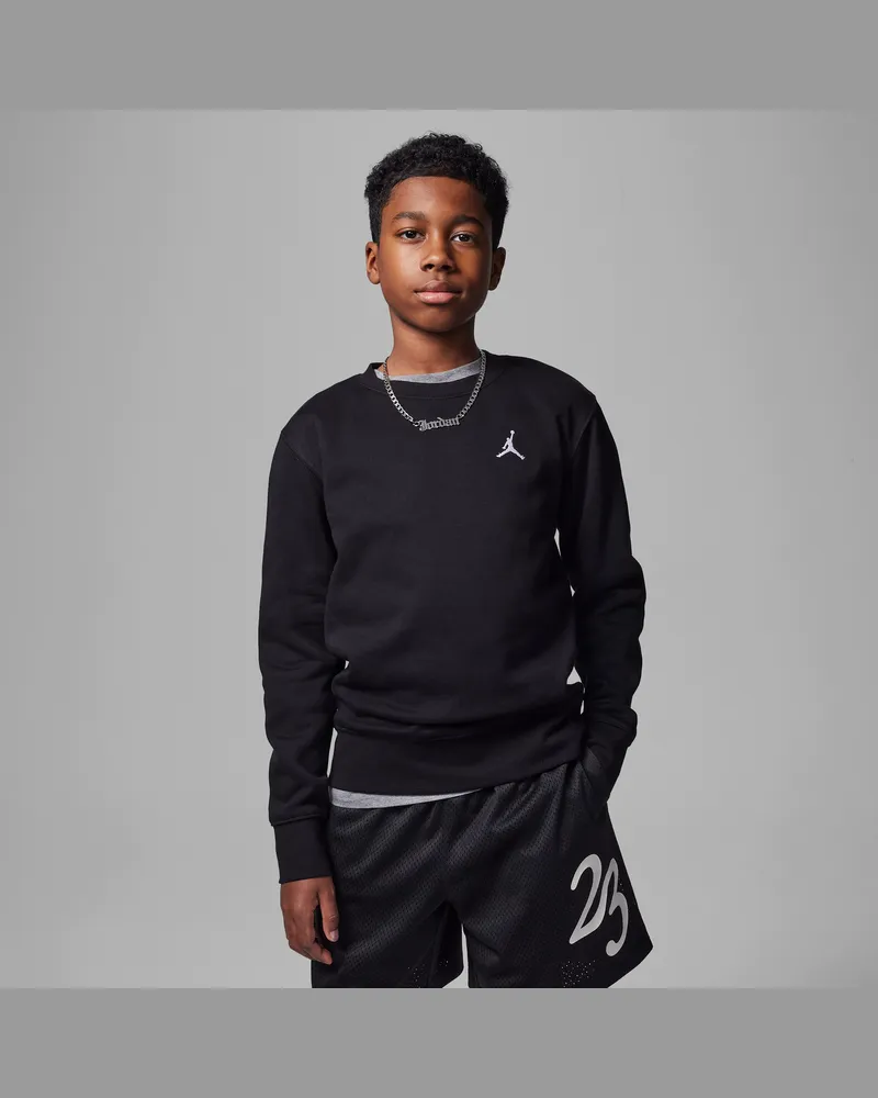 Jordan Brooklyn Fleece Essentials Rundhalsshirt (ältere Kinder) - Schwarz Schwarz