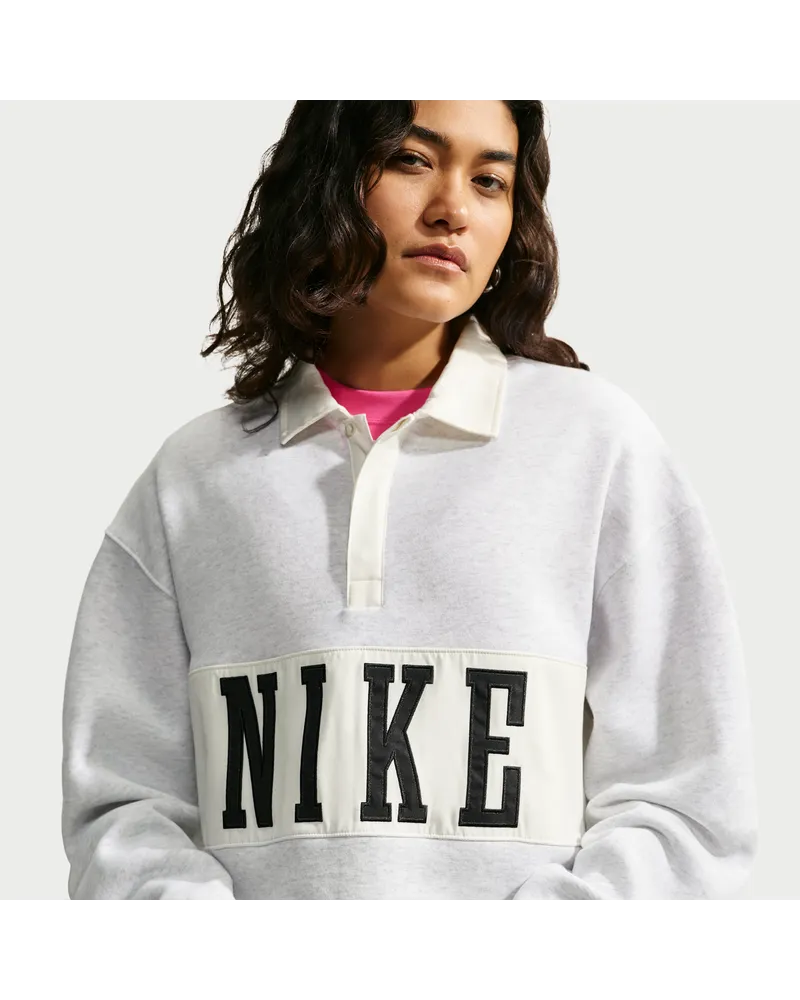 Nike Studio Fleece Medium Weight Oversize-Rugby-Sweatshirt (Damen) - Braun Braun
