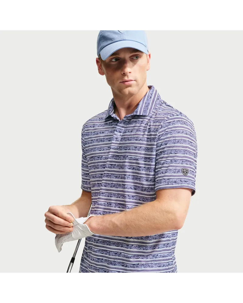 Nike Par gestreiftes Dri-FIT-Golf-Poloshirt (Herren) - Lila Lila