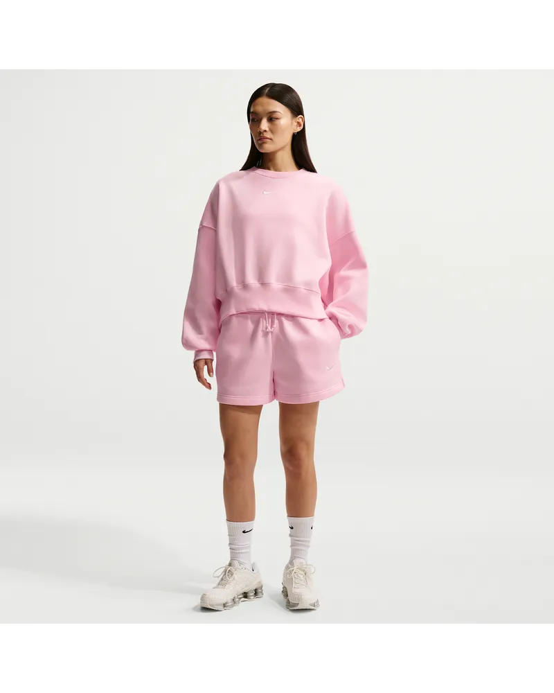 Nike Phoenix Fleece Shorts mit mittelhohem Bund (Damen, ca. 10 cm) - Pink Pink