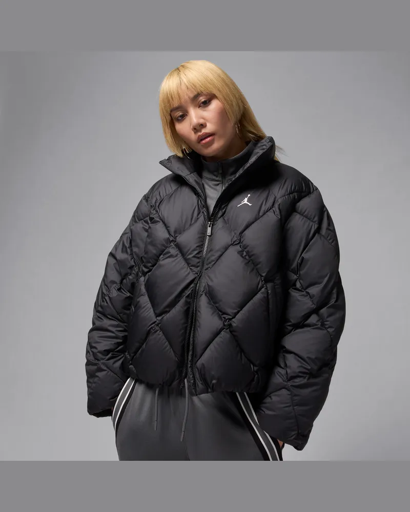 Jordan Brooklyn gesteppte Puffer-Jacke (Damen) - Schwarz Schwarz