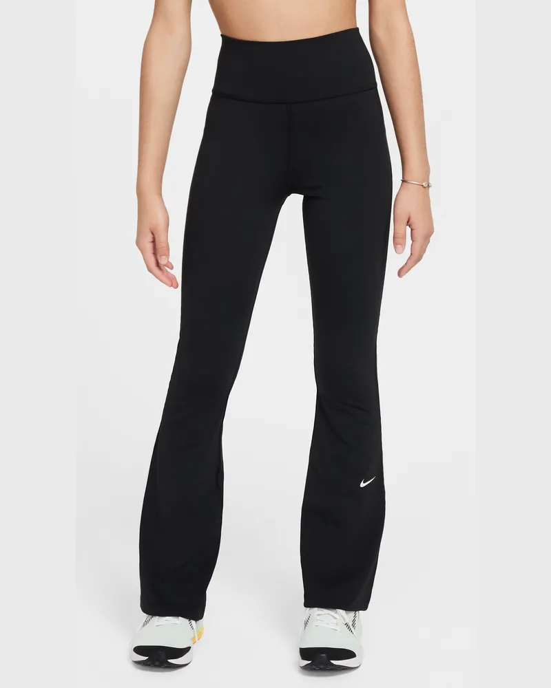 Nike One Dri-FIT Leggings mit ausgestelltem Bein (Mädchen) - Schwarz Schwarz