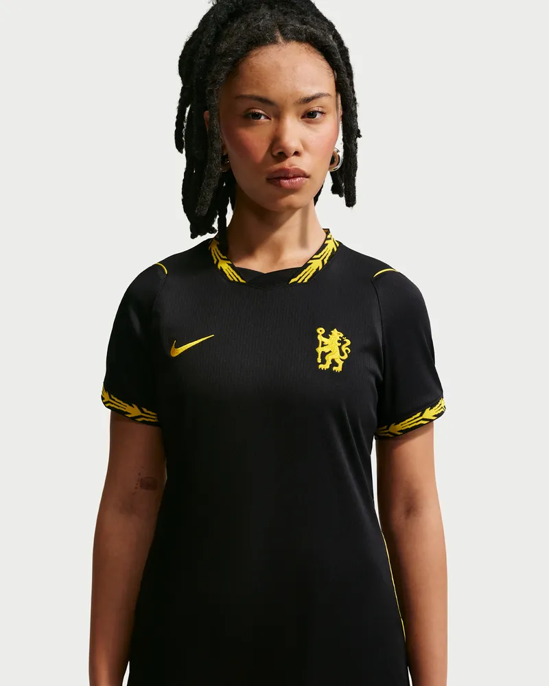 Nike FC Chelsea 2026/27 Stadium Away  Dri-FIT Replika-Fußballtrikot (Damen) - Schwarz Schwarz