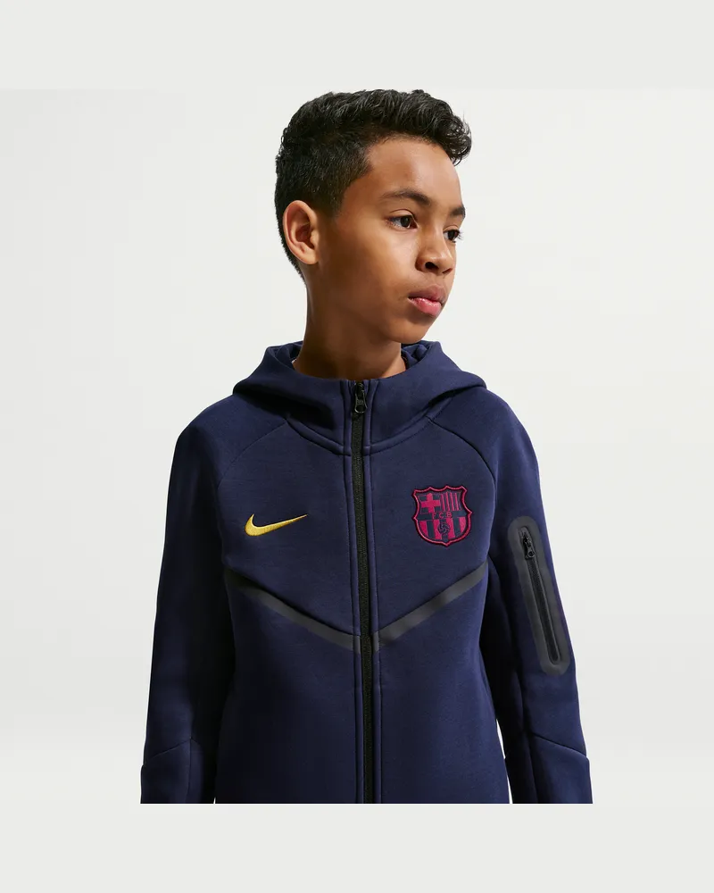 Nike FC Barcelona Tech Fleece  Fußball-Kapuzenjacke für ältere Kinder (Jungen) - Blau Blau