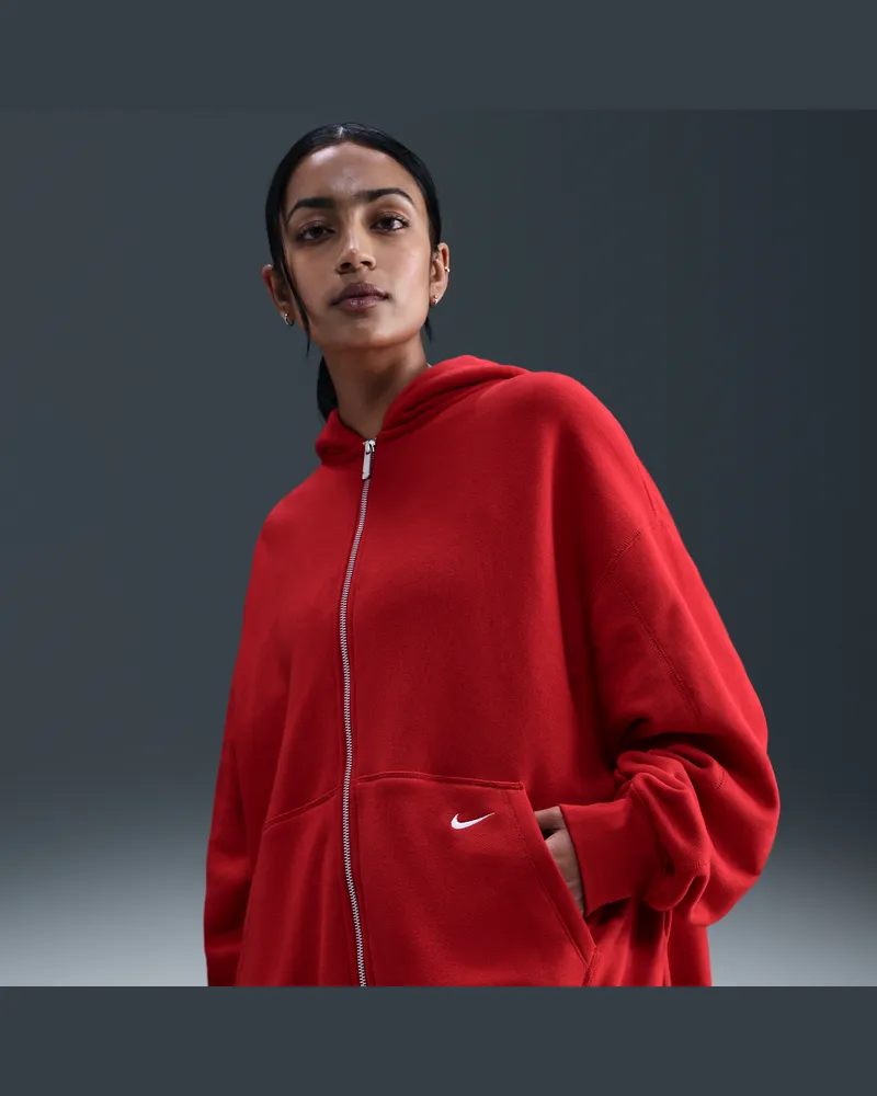 Nike Fleece-Hoodie mit durchgehendem Reißverschluss für Damen - Rot Rot