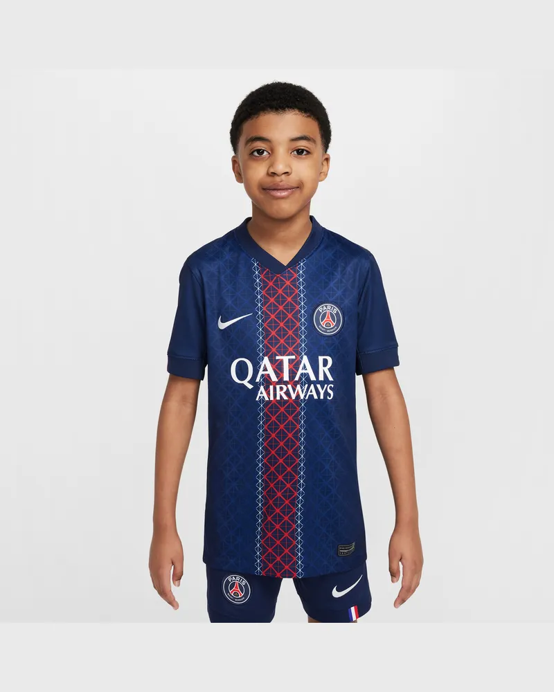 Nike Paris Saint-Germain 2025/26 Stadium Home  Replika-Fußballtrikot mit Dri-FIT-Technologie (ältere Kinder) - Blau Blau
