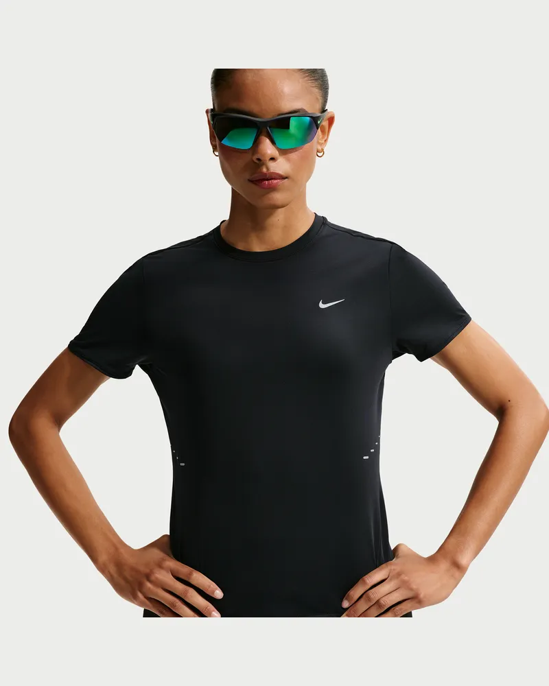 Nike Swift Dri-FIT Kurzarm-Laufoberteil (Damen) - Schwarz Schwarz