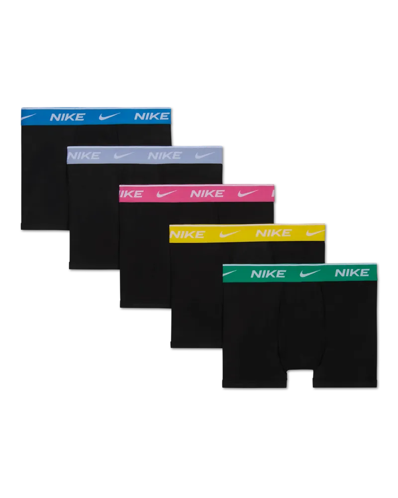 Nike Dri-FIT Boxershorts mit farbigem Bund aus Baumwolle (Kinder, 5er-Pack) - Grün Grün