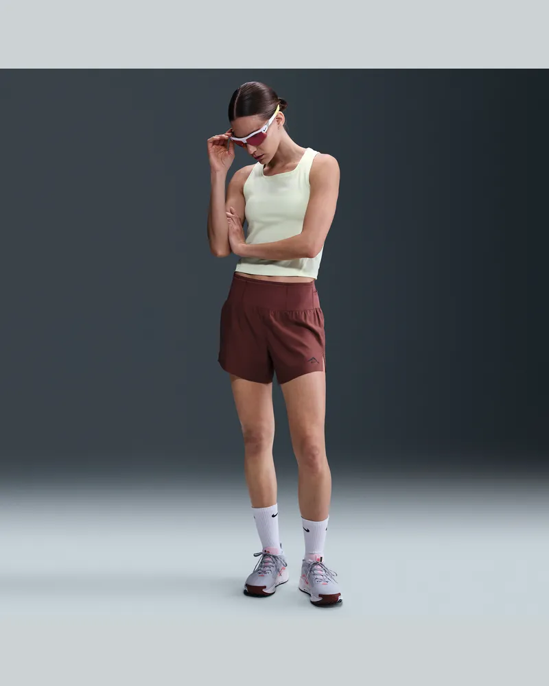 Nike Trail Dri-Fit Laufshorts mit integriertem Slip (Damen) - Braun Braun