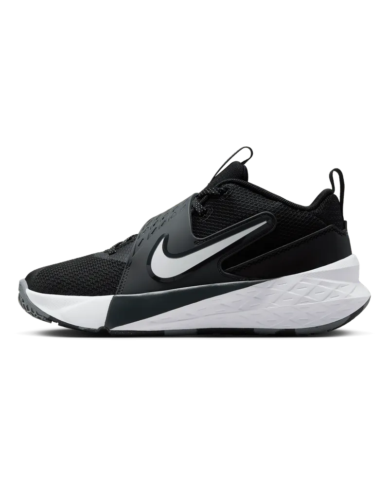 Nike Team Hustle D 12 Basketballschuh (ältere Kinder) - Schwarz Schwarz