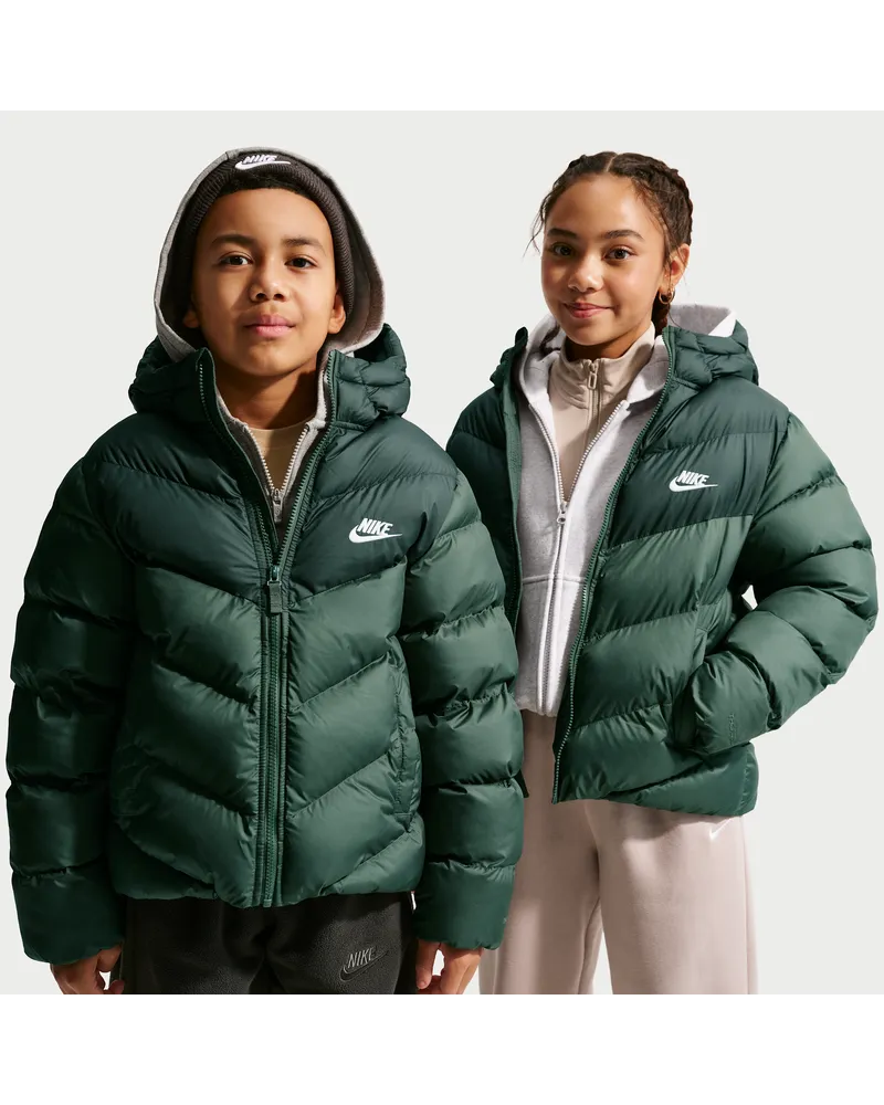Nike All Day Play Therma-FIT-Puffer-Jacke mit weiter Passform (ältere Kinder) - Grün Grün