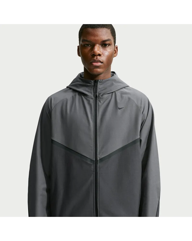 Nike Tech Shori Windrunner-Strickjacke mit durchgehendem Reißverschluss (Herren) - Grau Grau