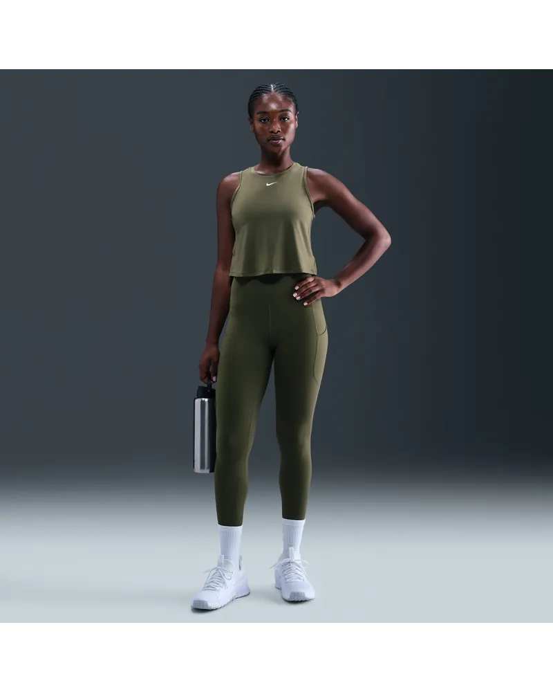 Nike One 7/8-Leggings mit hohem Bund und Taschen für Damen - Grün Grün