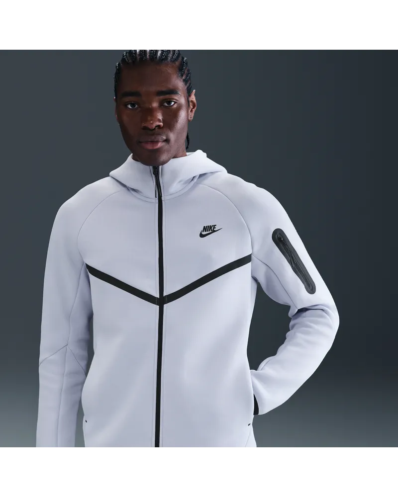 Nike Tech Windrunner-Jacke aus Fleece mit durchgehendem Reißverschluss (Herren) - Grau Grau