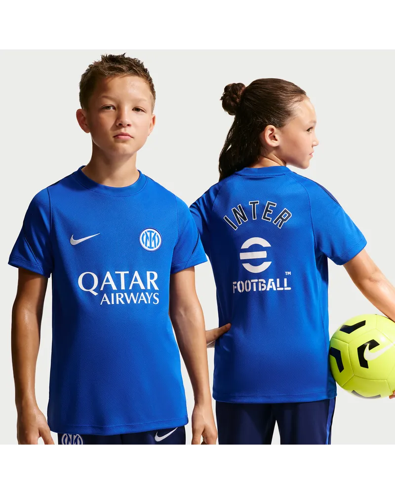 Nike Inter Mailand Strike  Football Dri-FIT Kurzarmshirt (ältere Kinder) - Blau Blau