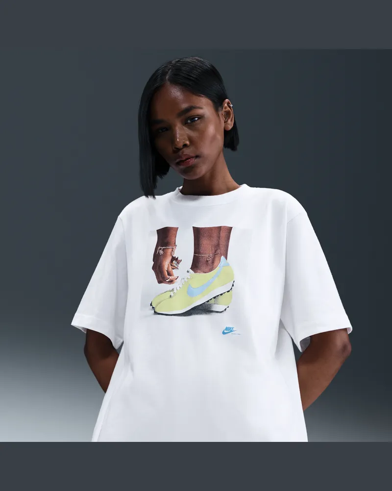 Nike Sportswear T-Shirt mit weitem Schnitt (Damen) - Weiß Weiß
