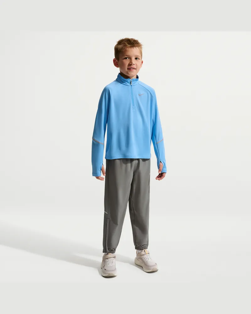 Nike Dri-FIT Miler Set aus Oberteil mit Viertelreißverschluss und Hose (jüngere Kinder) - Blau Blau