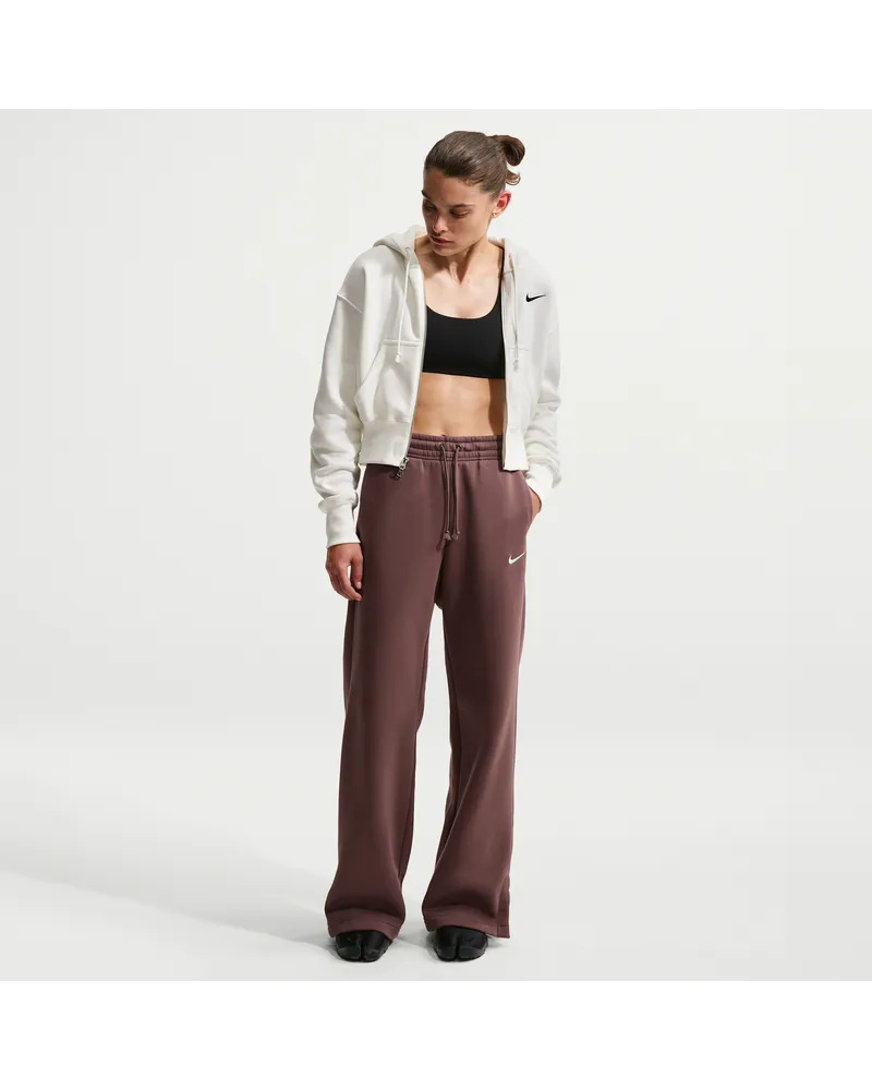 Nike Phoenix Fleece Hose mit hohem Bund und weitem Bein (Damen) - Lila Lila