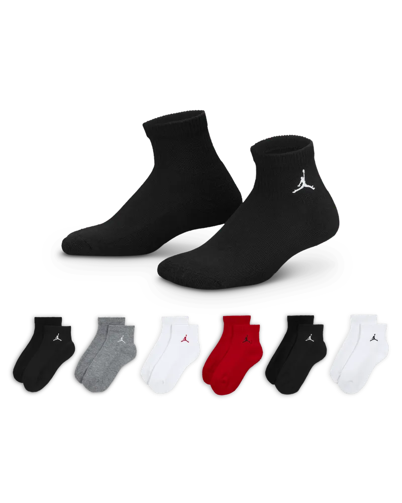 Jordan Essentials für jeden Tag Knöchelsocken für ältere Kinder (6 Paar) - Rot Rot