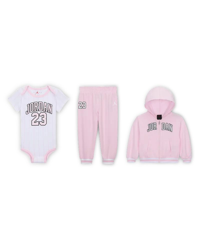 Jordan 23 Jersey dreiteiliges Kapuzenjacken-Set (Babys, 6–12 M.) - Pink Pink