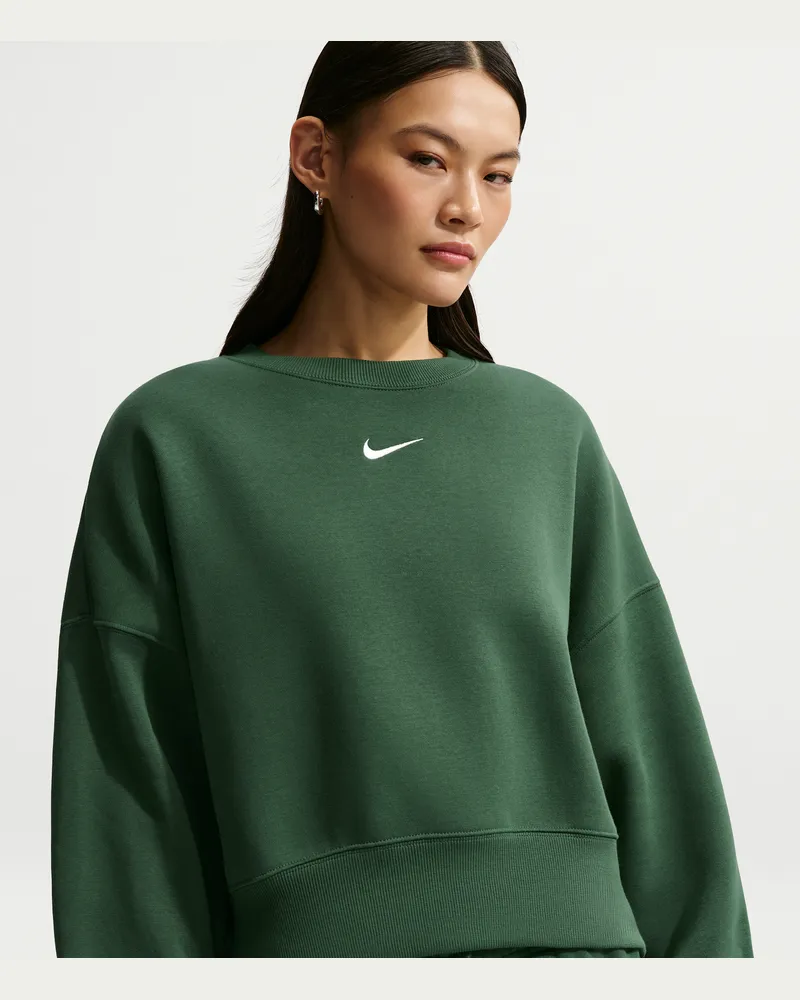 Nike Phoenix Fleece Over-Oversized Rundhals-Sweatshirt für Damen - Grün Grün