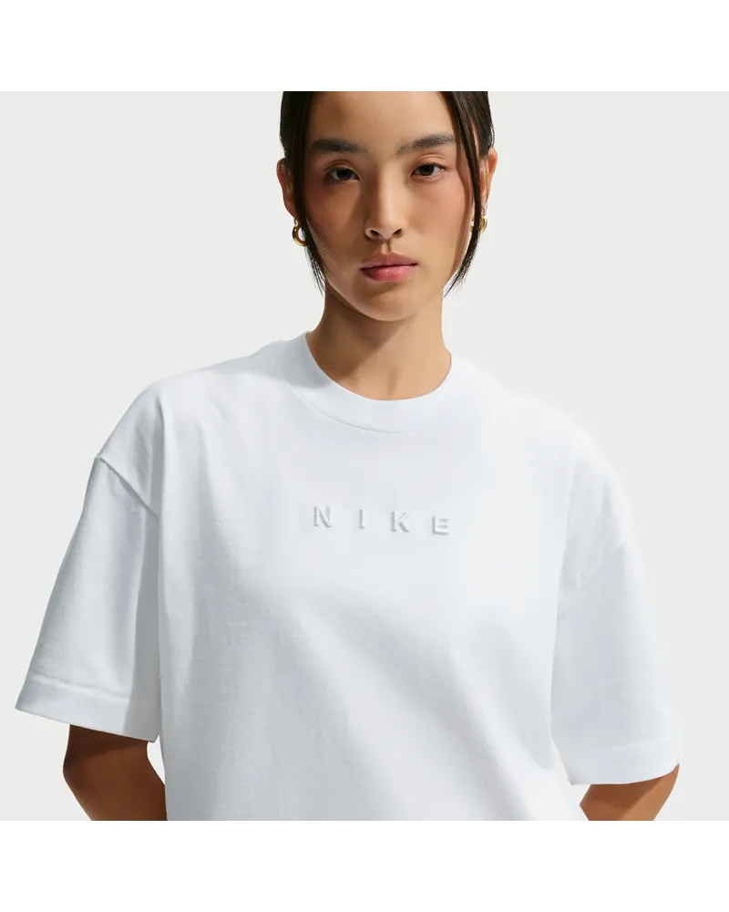Nike Oversize-T-Shirt mit modischem verkürzten Schnitt (Damen) - Weiß Weiß