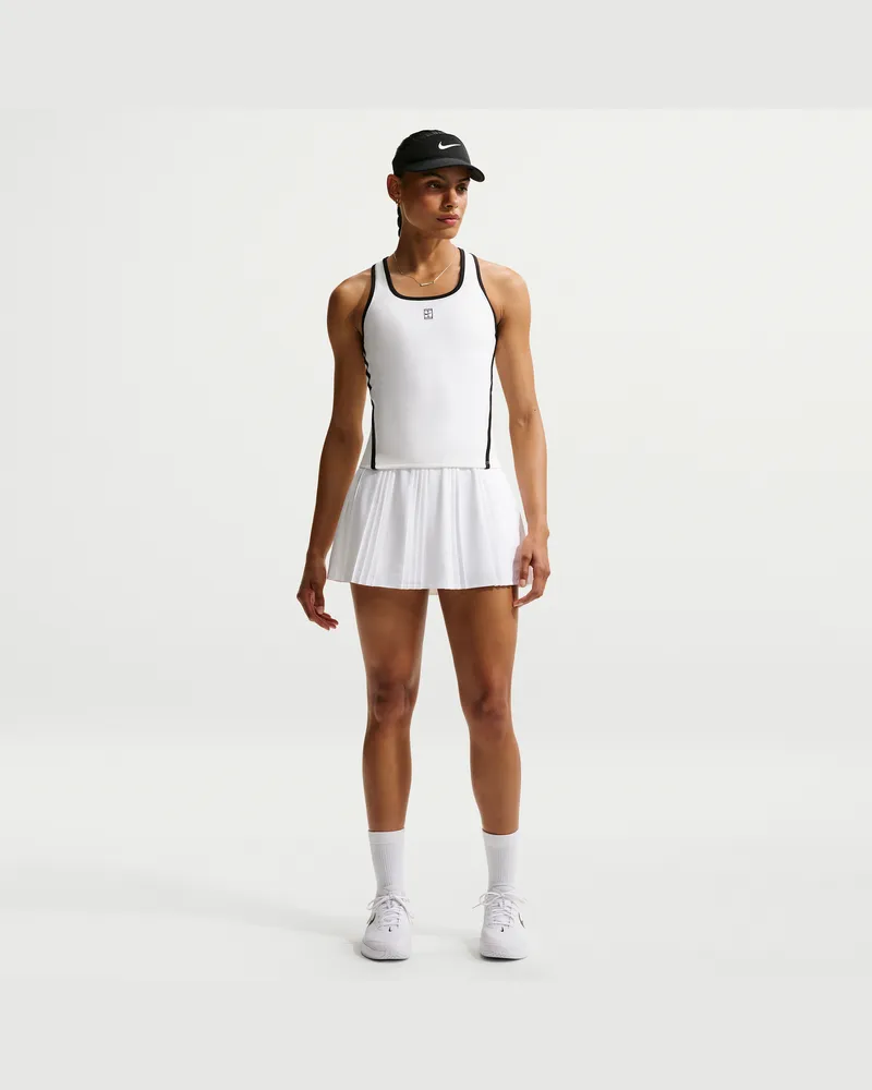 Nike Court Advantage Dri-FIT Tennisrock mit Falten (Damen) - Weiß Weiß