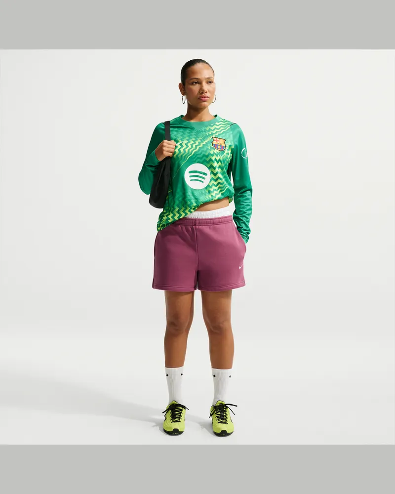 Nike Studio Fleece Mid-Rise-Shorts aus mittelschwerem Material (Damen) - Rot Rot