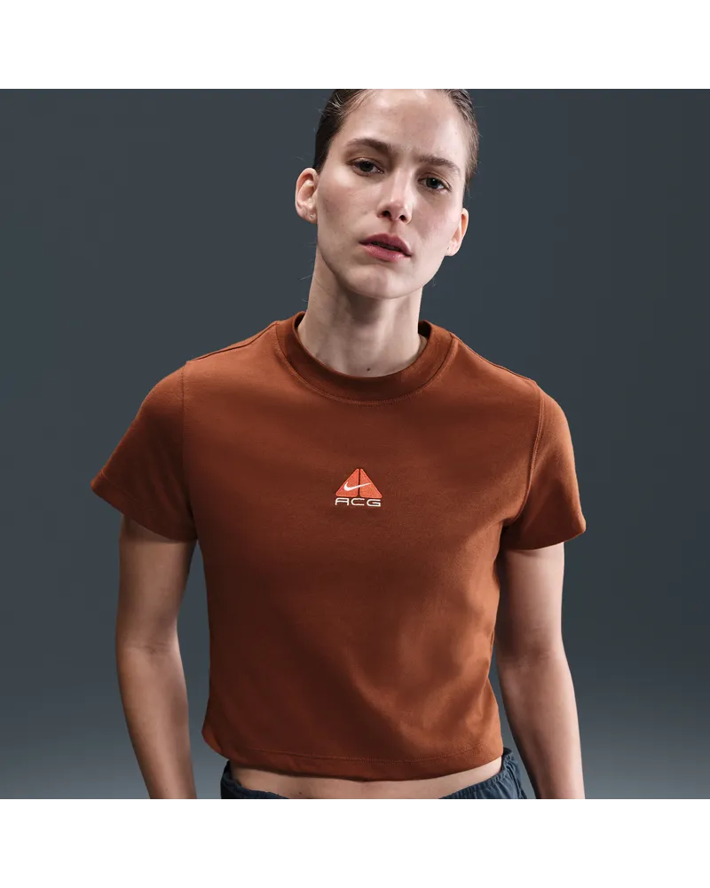Nike ACG Dri-FIT-Kurzarmshirt (Damen) - Braun Braun