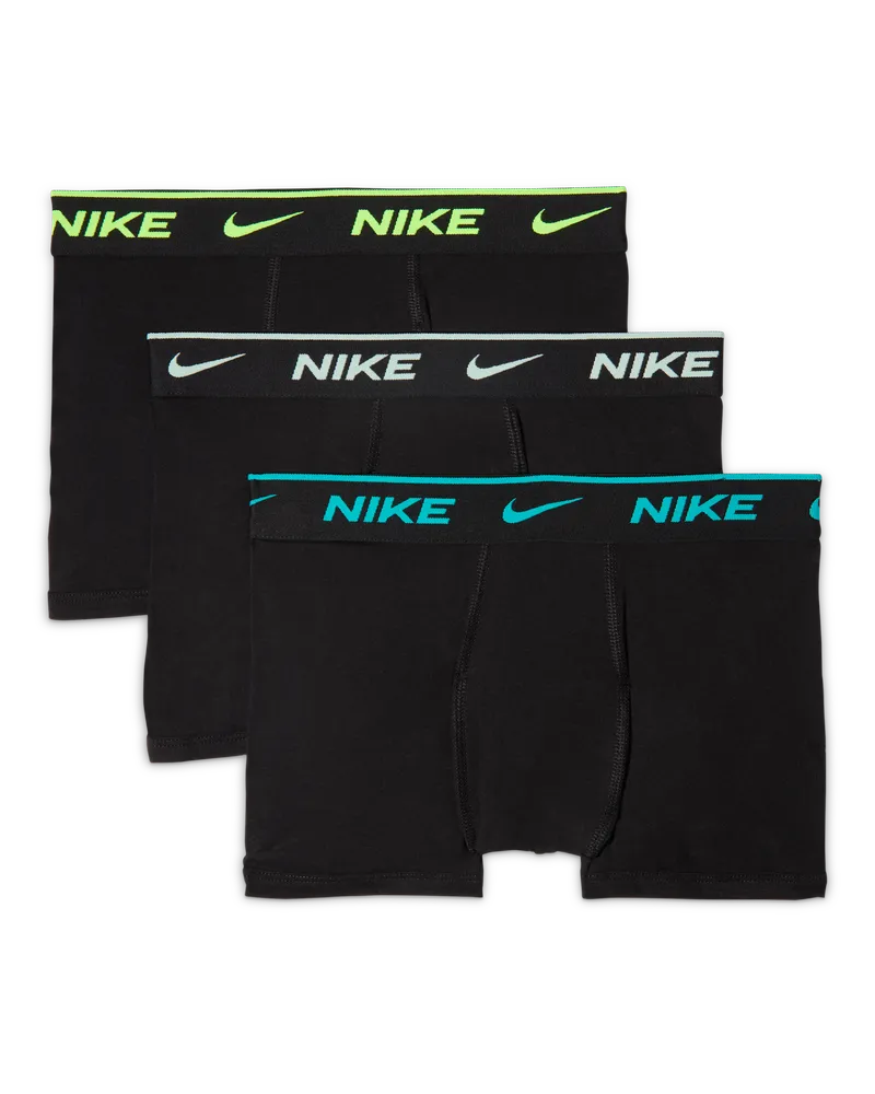 Nike Dri-FIT Boxershorts mit farbigem Bund aus Baumwolle (3er-Pack, ältere Kinder) - Grün Grün