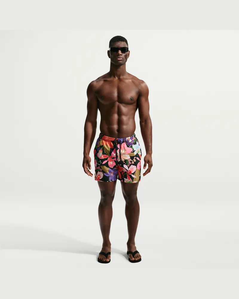 Nike Swim Breaker Volley Badeshorts (ca. 12,5 cm) mit integriertem Slip (Herren) - Schwarz Schwarz