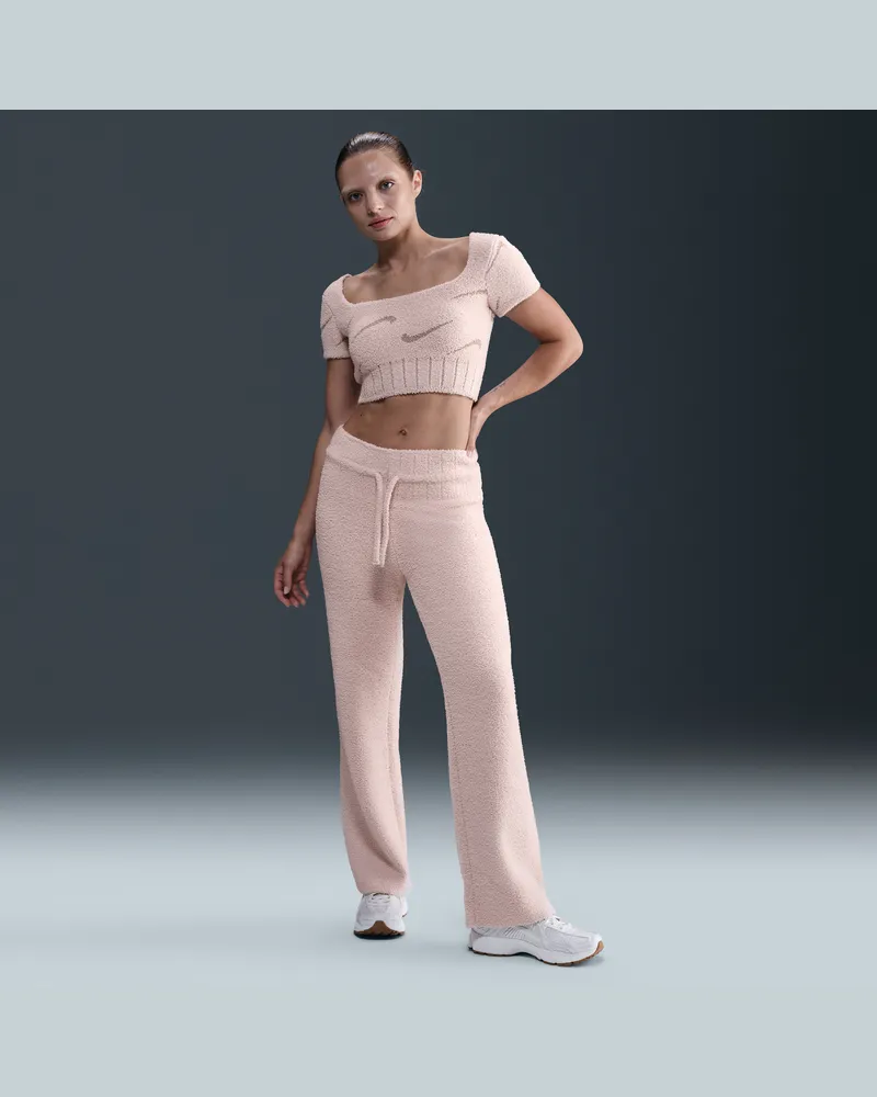 Nike Phoenix Cozy Bouclé Strickhose mit schmaler Passform (Damen) - Pink Pink