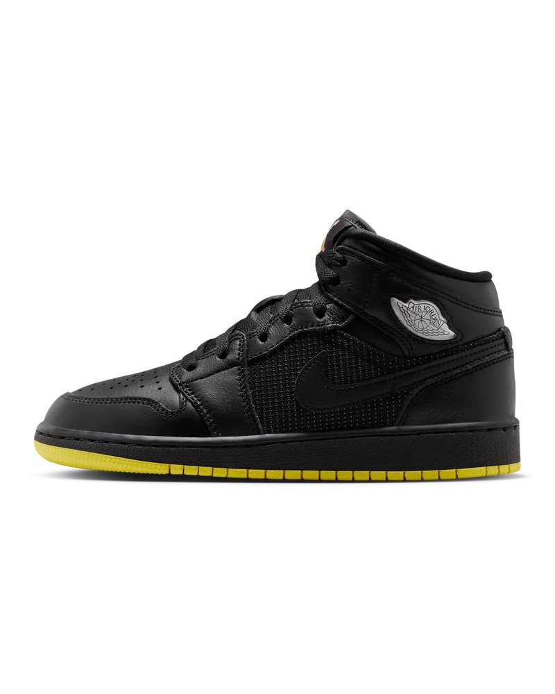 Jordan Air  1 Mid SE Schuh (ältere Kinder) - Schwarz Schwarz