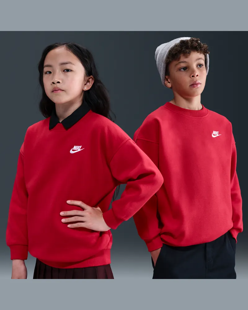 Nike Sportswear Club Fleece Oversize-Sweatshirt (ältere Kinder) - Rot Rot