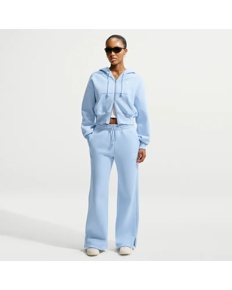 Nike Phoenix Fleece Hose mit hohem Bund und weitem Bein (Damen) - Blau Blau
