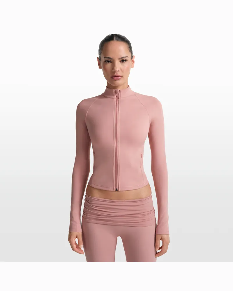 Nike SKIMS Matte Jacke mit Stehkragen und durchgehendem Reißverschluss (Damen) - Pink Pink