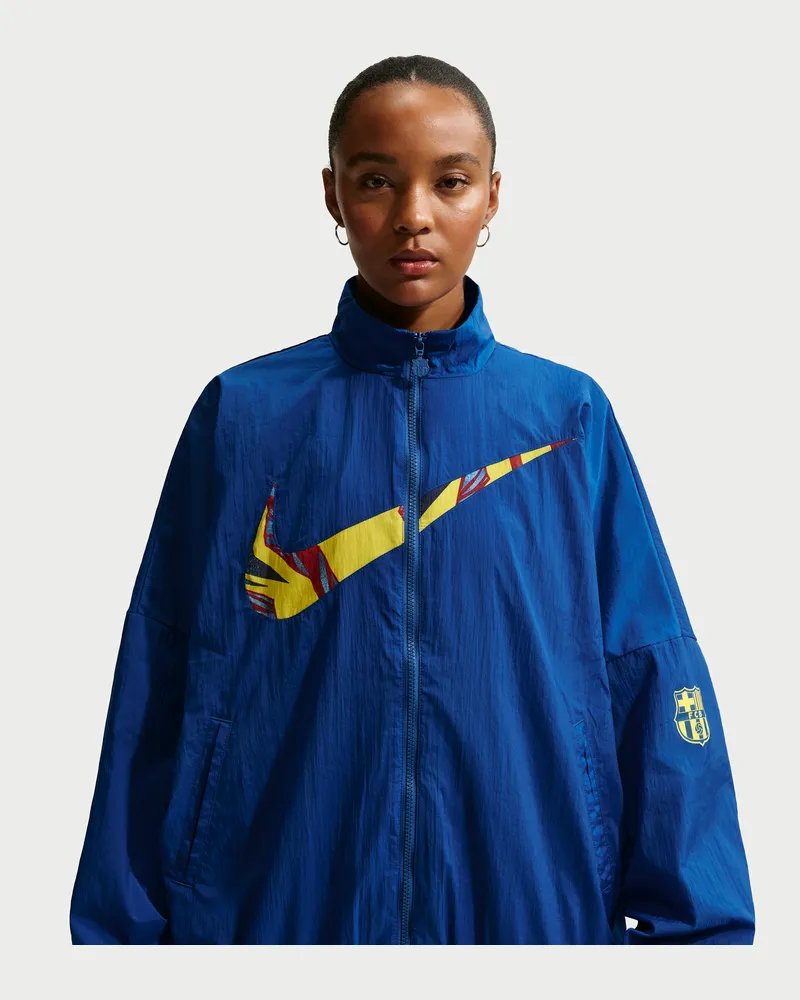 Nike FC Barcelona Essential Fourth  Football Jacke aus Webmaterial (Damen) - Blau Blau