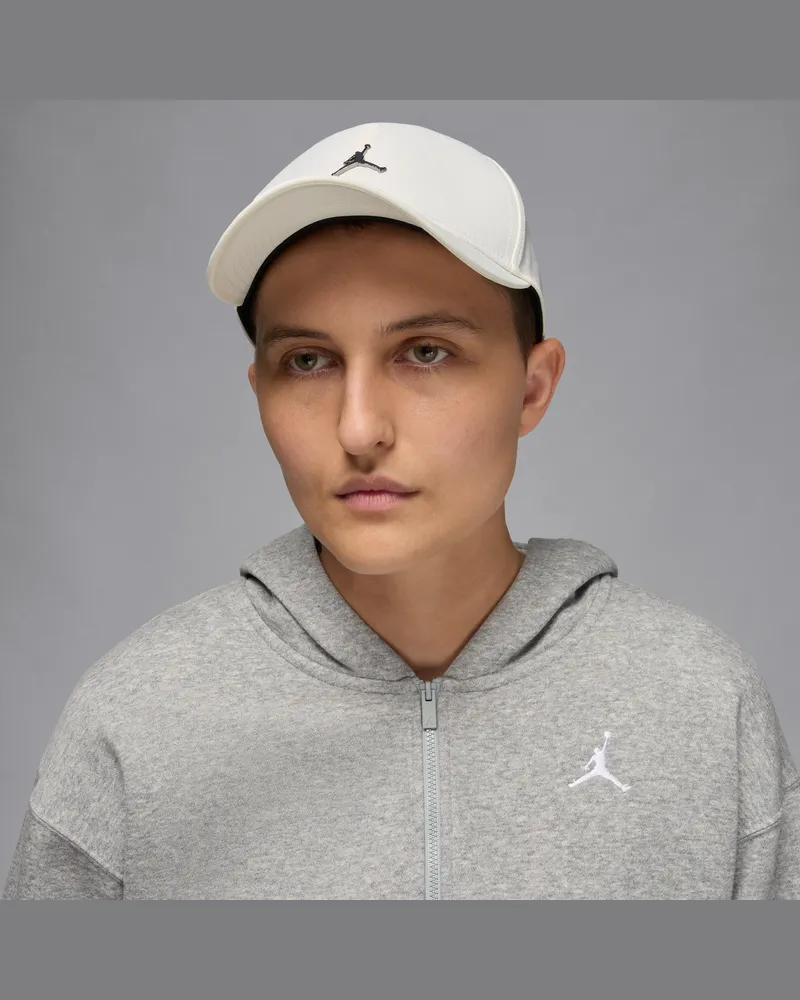 Jordan Rise strukturierte Cap mit Jumpman aus Metall - Weiß Weiß